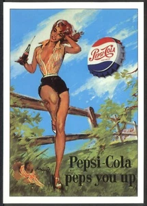 Modern Postcard: PEPSI-COLA 1950s Advert. Pin-Up Allure! (Opie, ROFA1). Free p&p - Picture 1 of 1