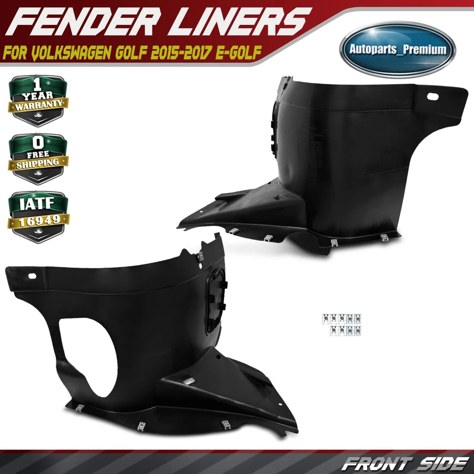 2x Forros de guardabarros interiores delanteros protector contra salpicaduras para Volkswagen Golf 2015-2017 e-Golf Foto 1 de 4
