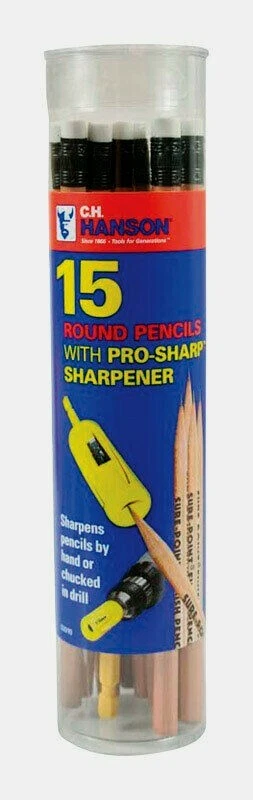 C.H. Hanson ProSharp WOOD PENCIL 15 PACK Sure-Point Gray Round Medium Lead 2010 - Image 1 of 1