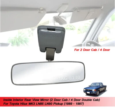 Rear View Mirror For Toyota Hilux MK3 Pickup 2 Dr Cab / 4 Dr 1989 1990 - 1997 - Image 1 of 4