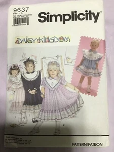 Simplicity Sewing Pattern 9637 Girl's Dress, Daisy Kingdom Design -Size 3 - 6X - Picture 1 of 6