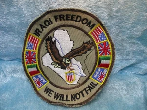 Iraqi Freedom We Will Not Fail Military Patch - Picture 1 of 1