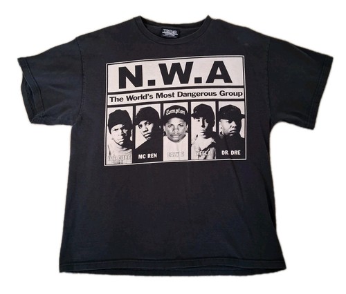 NWA Ice Cube Print Rap Tour Tee T Shirt Dr Dre Eazy-E 90s Vintage