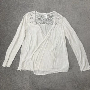 Motherhood Maternity Cardigan Womens Small White Crochet Lightweight Sweater - Picture 1 of 8