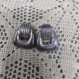 Vintage Christian Dior Damen Ohrclips silberfarben  - Bild 1 von 6