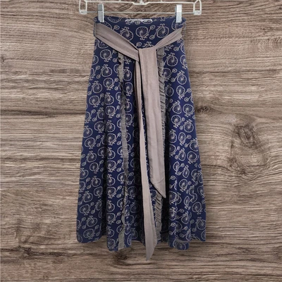 Effie's Heart Monociclo Estampado Corbata Midi Falda con Tul Volantes Ribete Mujer Talla XS Foto 1 de 4