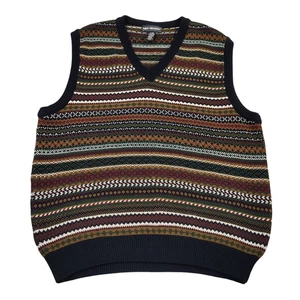 Vintage Van Heusen XL Sweater Vest - Striped - Fair Isle, Nordic, Grandpa - Picture 1 of 8