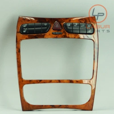 W209 03-04 Mercedes CLK Class Dash Radio Climate Control Wood Trim Cover C1681 - Image 1 of 4
