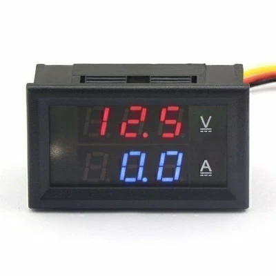 12V Dual LED Digital Kfz Voltmeter Amperemeter DC 0-100V 0-50A Range - Bild 1 von 4