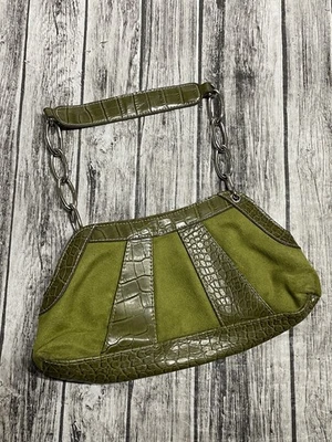 Bolso de Hombro Pequeño Verde Lavandería China Cartera con Forro Púrpura Excelente Estado Foto 1 de 4