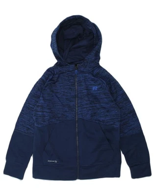 RUSSELL ATHLETIC Boys Zip Hoodie Sweater 7-8 Years Medium  Navy Blue AN45 - Image 1 of 3