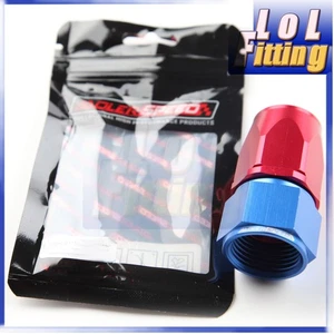 US SHIP 20AN AN-20 Straight Hose End Oil/Fuel /Gas Line Fitting Adapter Red/Blue - Picture 1 of 9