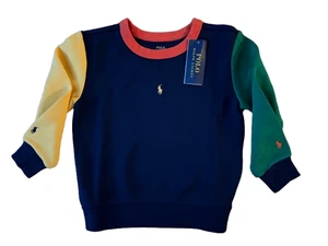 Boys Polo Ralph Lauren Color-Blocked Double-Knit Sweatshirt Size 4/4T - Picture 1 of 4