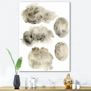 Designart "Grey and Golden Beige Clouds II" Modern Canvas - Picture 1 of 5