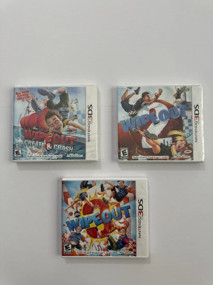 WIPEOUT CREATE & CRASH NINTENDO 3DS NEW SEALED Wipeout 2 & 3  3 Game Lot Sealed - Image 1 of 4