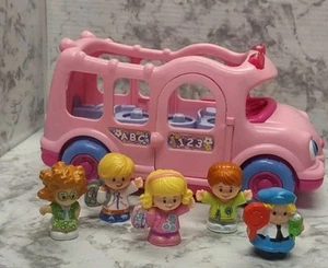 Scuolabus Fisher Price Little People rosa con 5 figurine 2005 - Foto 1 di 12