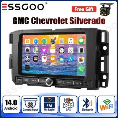 Car Stereo CarPlay 2+64G For GMC Yukon Chevy Silverado Sierra GPS Navi BT+Camera - Image 1 of 4