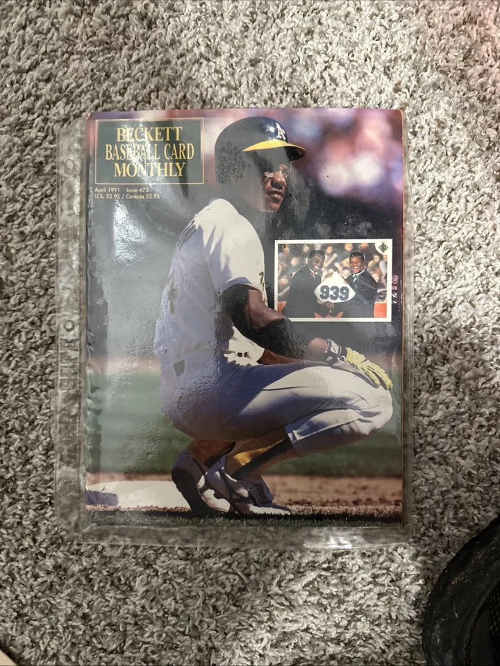 RICKEY HENDERSON BECKETT BASEBALL CARD MONTHLY MAGAZINE APRIL 1991 - Image 1 of 1