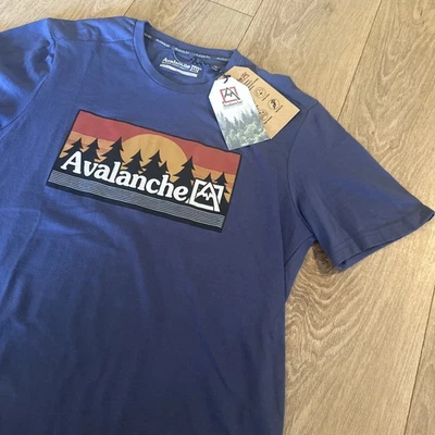 Camiseta Avalanche Para Hombre Azul Gráfico Logo Exterior Camping Talla XX-Grande NUEVA Foto 1 de 4
