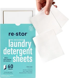 Laundry Detergent Sheets | 60 Loads | Hypoallergenic & Eco-Friendly | Fights Sta - Picture 1 of 8