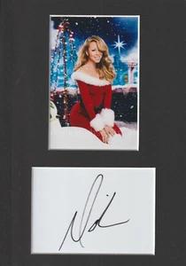 Mariah Carey HAND SIGNED A4 Mount Autogramm handsigniert Merry Christmas - Bild 1 von 2