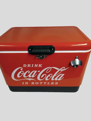 Coca-Cola 51L Ice Chest Cooler Box Camping Picnic Cool Box with Bottle Opener - Image 1 of 4