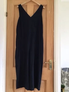 F&F ladies black linen mix wide legged cropped jumpsuit size 16 New - Picture 1 of 5