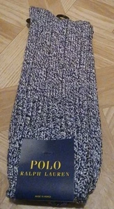 Polo Ralph Lauren Crew Socks 1 Pair Men's Size 6-12.5 Heather Navy Blue - Picture 1 of 5