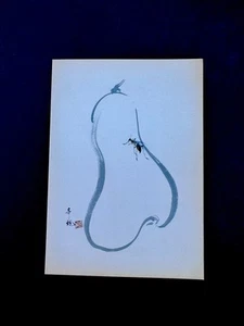 1 tarjeta de felicitación de Navidad Tyrus Wong de colección sin usar “calabaza con avispa” 1933, líneas exquisitas - Imagen 1 de 2