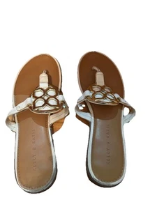 Kellie And Katie Sandals Size 9 Shoes White With Logo Slip on Summer Comfort - Picture 1 of 6