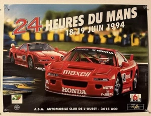 1994 24 Hours Of Lemans Acura Honda NSX Vintage Promotional Poster 24x16 - Picture 1 of 1