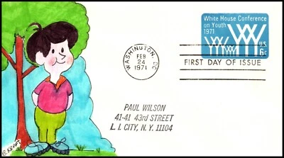 Scott U555 6 Cents Youth Conference Ben Kraft Hand Painted FDC Unique? - Image 1 of 2