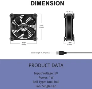 120mm Quiet USB Cooling Fan With Speed controller - Picture 1 of 2