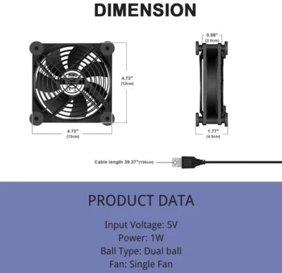 120mm Quiet USB Cooling Fan With Speed controller - Image 1 of 2