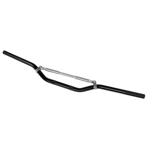 Guidons Aluminium Moto Motard Custom ATV 22 mm Tordu Barre Renfort noir - Picture 1 of 2
