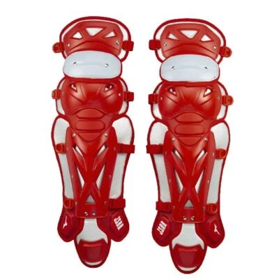 Mizuno Men's Baseball Softball Leg Guards 1DJLR150 Red x Silver SIZE M - Image 1 of 4