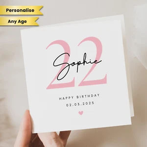 Tarjeta de cumpleaños personalizada para su hija esposa 22 cumpleaños tarjeta de felicitación - Imagen 1 de 2