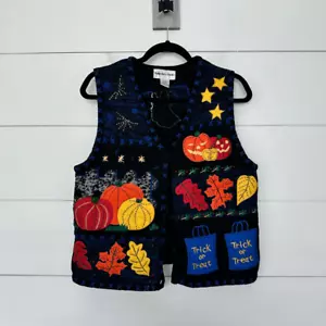 Hampshire Studio gilet donna piccolo Halloween dolcetto o scherzetto vintage - Foto 1 di 4