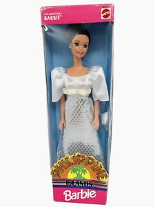 New 1997 Philippines Islands Barbie White Dress Silver Skirt 63819 Foreign Issue