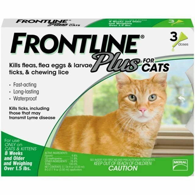 FRONTLINE Plus Flea and Tick Treatment for Cats and Kittens - 3 Doses