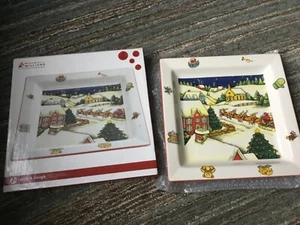 Maxwell Williams Large Santa's Sleigh Christmas Snack Serving Dish Square Rare - Picture 1 of 5