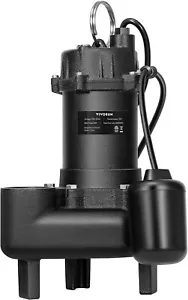 5220 GPH 1 HP Submersible Sewage Pump Cast Iron w/ Automatic Adjustable Float - Picture 1 of 7
