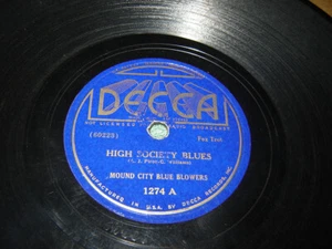 Mound City Blue Blowers: High Society Blues / Muskrat Ramble 78 RPM Decca 1274 - Picture 1 of 3