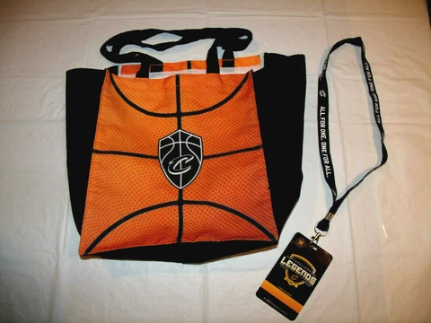 Cleveland Cavaliers Orange Basketball Style Cloth Bag & Legends Neck Lanyard Lot Cover