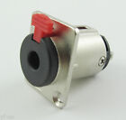 1pc 3 Pole 6.35mm 1/4" Female Jack Panel Chassis Red Lock Socket Audio Connector