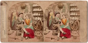 Genreszene."Barney's Blarney".Foto Stereo.Album getönt Stereoview.1860. - Bild 1 von 1