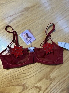 Sujetador con lazo Savage X Fenty regalo talla pequeña rojo Rihanna nuevo con etiquetas - Imagen 1 de 5