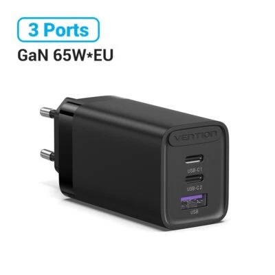Enchufe Cargador 65W GaN Tipo C PD USB Adaptador Rápido Para Samsung Laptop iPhone 15 14 Foto 1 de 4