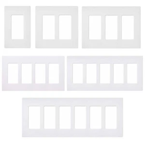 Unbreakable Screwless Wall Plate Decora Outlet Switch Cover 1-6 Gang White UL - Picture 1 of 13
