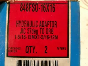 ADAPTADOR HIDRÁULICO MACHO. 848-FS0-16x16. 37 FLARE. LOTE DE 2. B3090 - Imagen 1 de 4